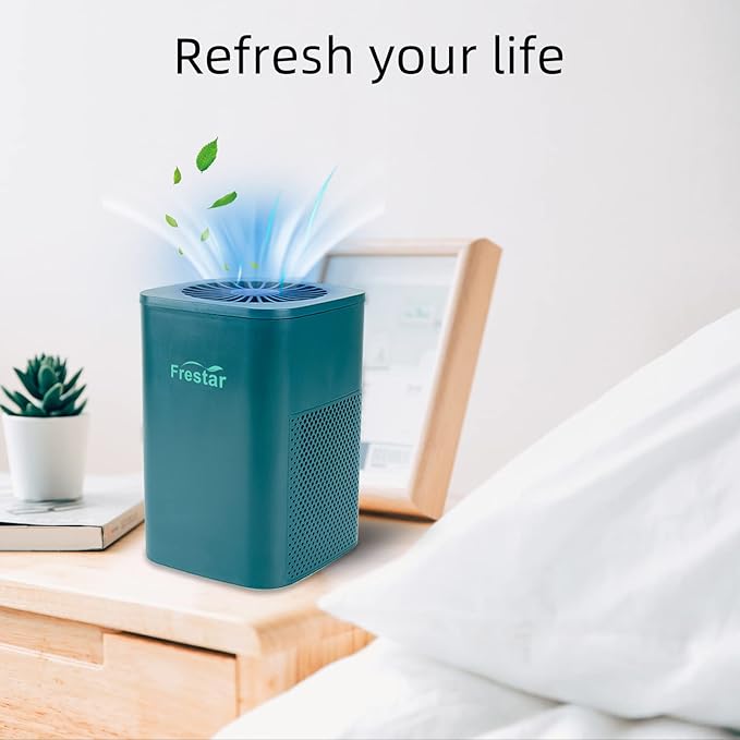 Desktop Air Purifier with HEPA Filter for Office Bedroom Bathroom, Small USB Air Purifiers, Super Quiet Powered by USB No Adapter(Green)