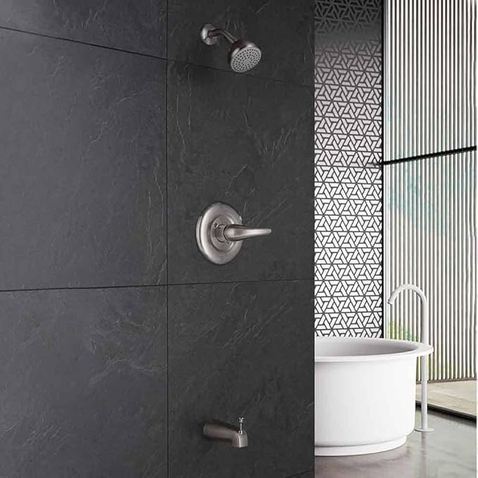 Shower Set with Trim Kit, Galim GL-SD, Shower Head & Faucet Set Complete with Valve, Shower Fixtures, Tub and Shower Trim Kit, Bathtub Shower Faucet set, Single Handle Pressure Balance, Chrome