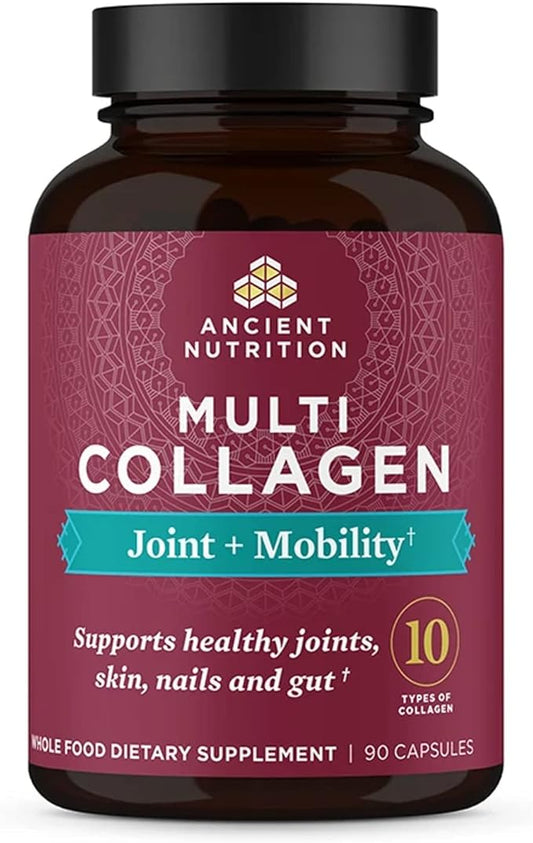 Ancient Nutrition Collagen Pills for Joint Support, Multi Collagen Capsules 90 Ct, Joint + Mobility, Supports Joints, Skin & Nails, Exercise Recovery, Paleo and Keto Friendly, Gluten Free