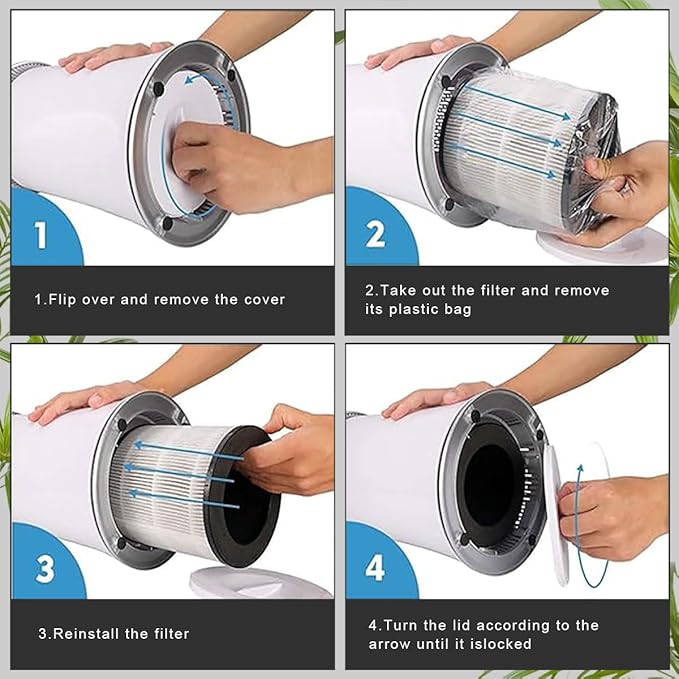 NKA Replacement Filters for Azeus C8 H13 True HEPA Replacement Filters Compatible with Azeus C8, Mooka C10, Hisense KJ120 Air Purifiers, 3-Stage Filtration with Activated Carbon, 2-Pack