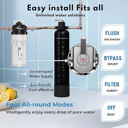 8GPM Whole House Water Filter & Water Filtration System – 3-Stage Chlorine/Sediment/Rust Filtration | Outdoor -11°F | Quick Install for Renters/Homeowners (Easy Replacement)
