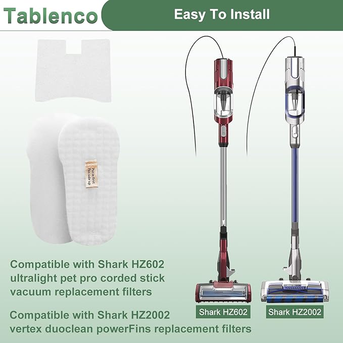 for Shark HZ602 Filter Replacement Ultralight Pet Pro Corded Stick Vacuum and HZ2002 Vertex DuoClean PowerFins fit HZ2000 HZ251 HZ250 HH200 HH202 XFFKHZ2000 XPMFHZ2000 6 Foam Felt 6 Kit