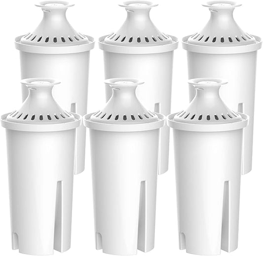 Waterdrop Replacement for Brita® Filters, Pitchers, Dispensers, NSF Certified Pitcher Water Filter, Brita® Classic OB03, Mavea® 107007, 35557, and More, Pack of 6