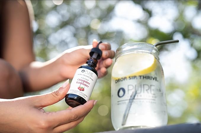 Pure Inventions - Cranberry & Elderberry Water Infusion Drops - Antioxidants & Electrolytes - Health & Wellness Drink -Immunity Support -Sugar Free, Zero Calorie, No Artificial Sweeteners -60 Servings