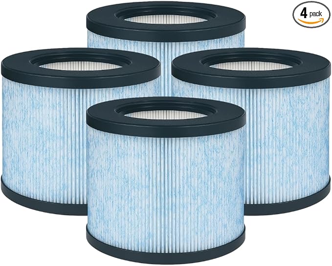 Nispira 3-in-1 True HEPA Filter Replacement Compatible with Miko Air Purifier C102 ibuki MA-01CW, MA-18, Okaysou AirMic4S, 4 Packs