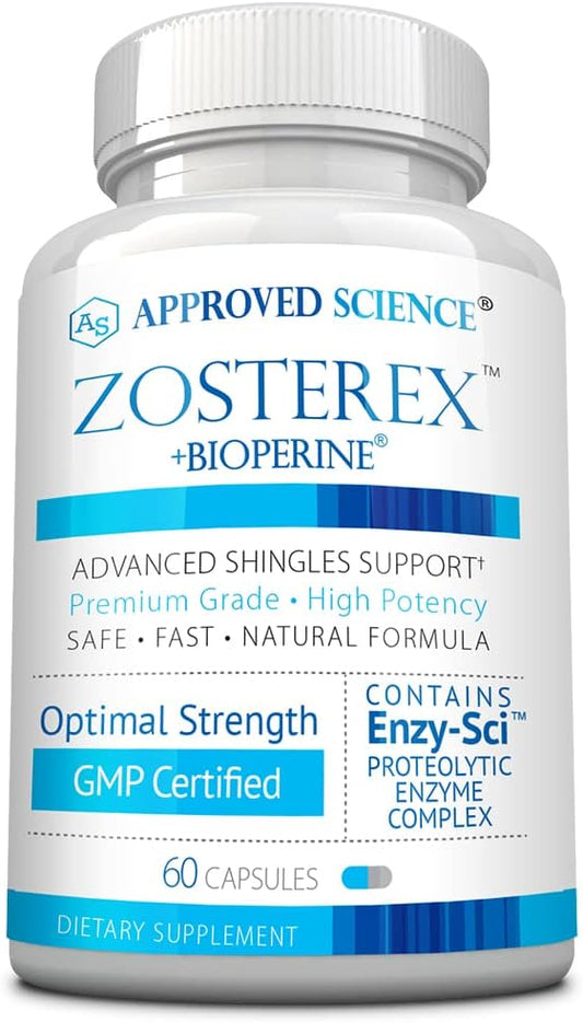 Approved Science Zosterex - Immune Support - L-Lysine 1000 mg, Vitamin B Blend, Mushroom Blend - 60 Capsules