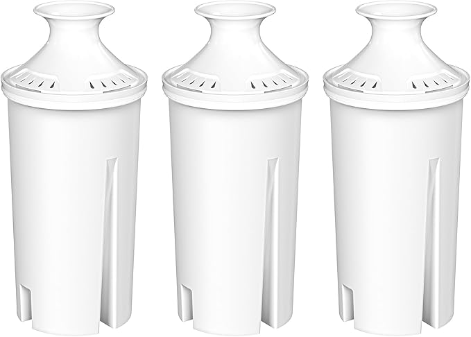Fil-Fresh 3-Pack Water Filter Replacements for Brita Water Pitchers and Dispensers, NSF 53&42 Certified to Reduce Cadmium, Mercury, Copper, Zinc, BPA free, Lasts 2 Months or 40 Gallons