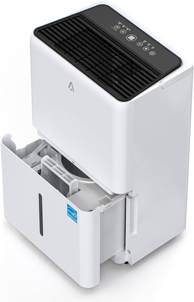 25-Pint Portable Efficient Dehumidifier for 2000 Sq.Ft – Compressor Unit with Smart Humidity Control, Adjustable Airflow & Timer, Ideal for Basements, Crawl Spaces, Garages & Large Rooms