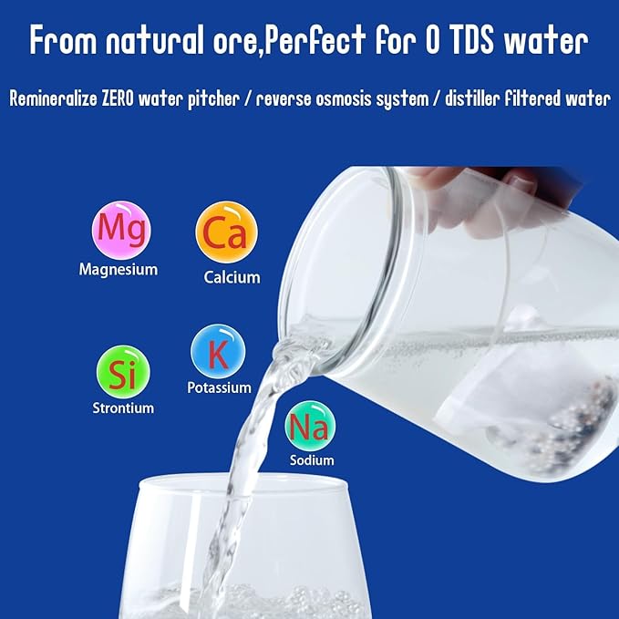 3-Pack Alkaline Water Filter Pouches|pH 9.5, Boosts Water pH, Adds Essential Minerals for Hydration & Wellness| for Jugs & Pitchers&Containers(150g/pack)