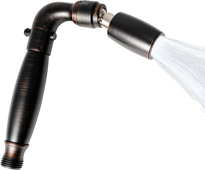 High Sierra® Solid Metal Handheld Shower Head, Lead-Free, with Built-In Trickle Valve. Shower Hose and Holder Not Included. Low Flow 1.8 GPM. Oil Rubbed Bronze