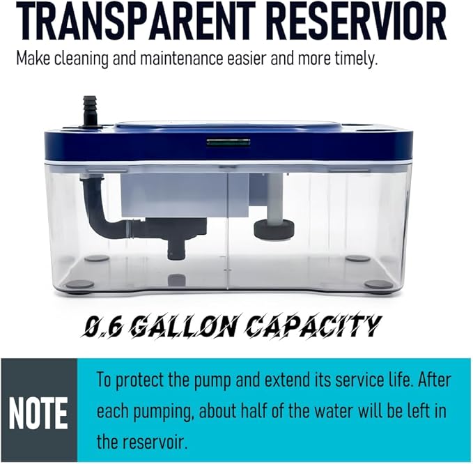24 FT Lift 100 GPH HVAC Condensate Pump, 115V/230V Quiet (＜35dB) AC Condensation Removal Pump with Automatic Safety Switch for Air Conditioner, Furnace, Dehumidifier, Ice Maker