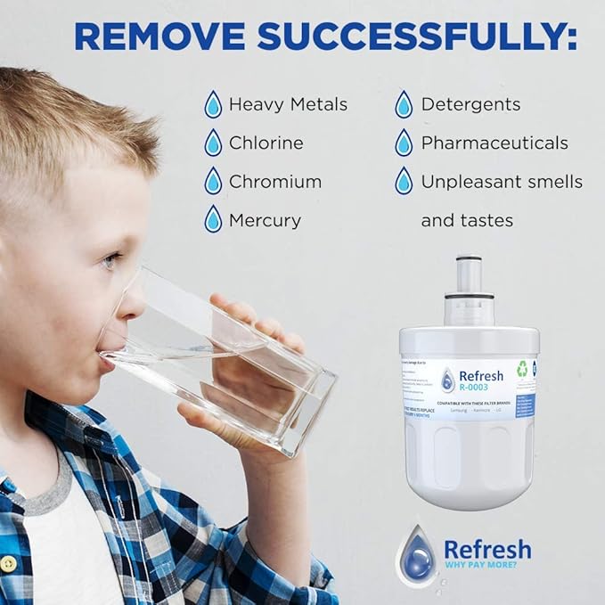 Refresh Replacement for Samsung Aqua-Pure Plus DA29-00003G, DA29-00003A, DA2900002B, DA2900003, DA2900003F, DA290002, HAFCU1, HAFIN2 and Waterdrop WD-DA-29-00003G Refrigerator Water Filter (3 Pack)
