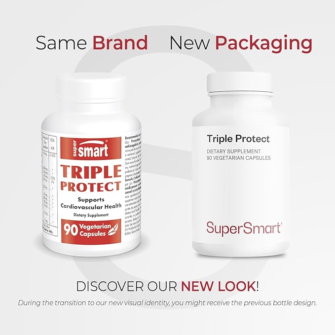 Supersmart Triple Protect (Advanced Formula) - with Quatrefolic, Magnesium, Garlic, Quercetin, Vitamin B6, B12 - Folate Supplement | Non-GMO & Gluten Free - 90 Vegetarian Capsules