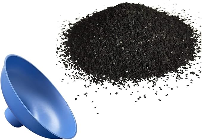 IPW Industries Inc, Water Filter Granular Activated Carbon - Coconut Shell, Bulk Activated Charcoal Filter Replacement Media for PC600-R with Funnel