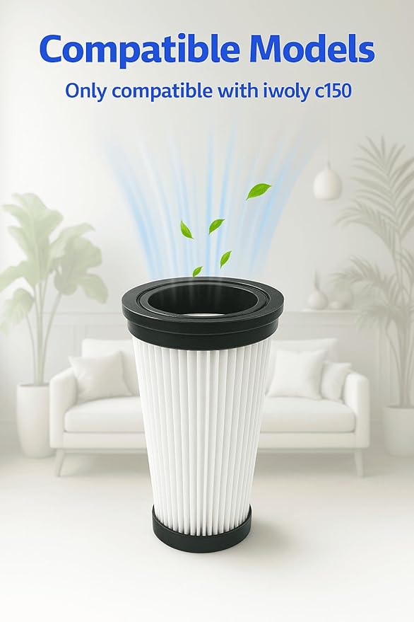 4 Pack Vacuum Filters Compatible with iwoly C150 Cordless Vacuum Cleaner, Replacement 4 Hepa Filter