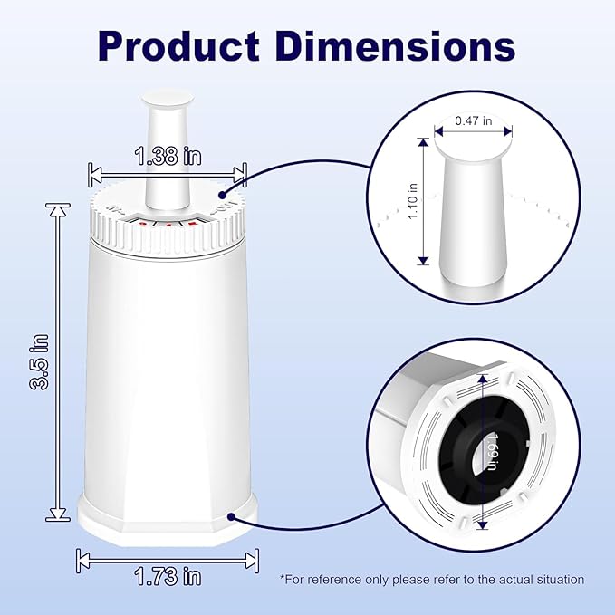 Replacement Water Filter for Breville Barista Touch Espresso Machine BES880, Barista Pro BES878, Oracle Touch BES990, Oracle BES980, Dual Boiler BES920 Bambino ClaroSwiss Sage, 4 Pack