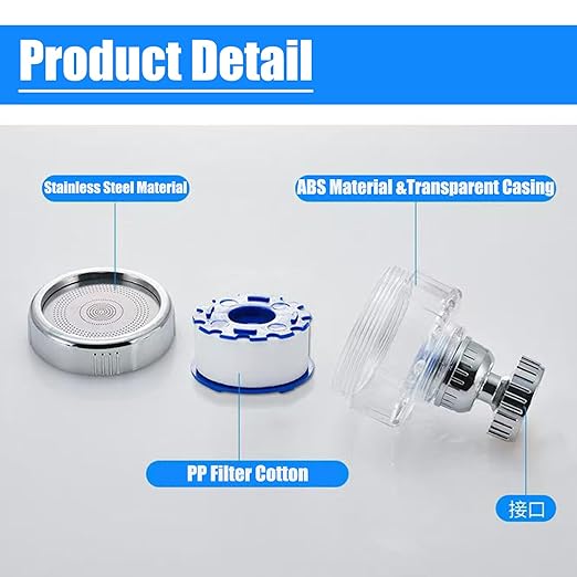 14Pcs Sink Water Filter Faucet With Cartridges, Universal 360 ° Rotating Kitchen Faucet Water Filter Removes Fluoride Heavy Metals Hard Water Compatible with Most Bathroom/Kitchen/Laundry Sink Faucets