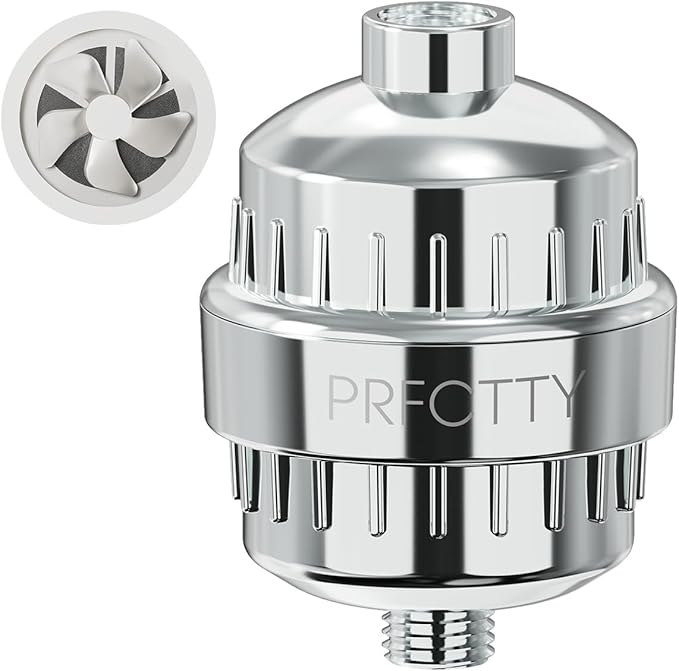 25-Stage Shower Filter prevents scale buildup,Revitalize Hair Skin & Nails with Purifying Water, softener hard water,99% Lead Chlorine, Fluoride & Chemicals removed. High-Output Fan Technology,Chrome
