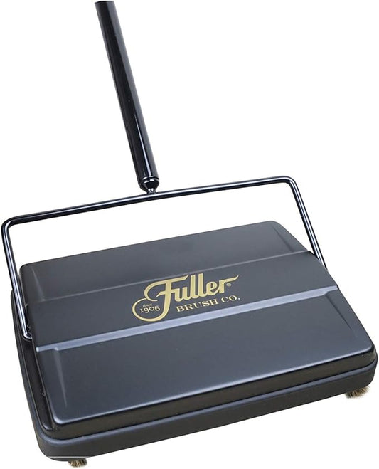 Fuller Brush 17027 Electrostatic Carpet & Floor Sweeper - 9" Cleaning Path - Lightweight - Ideal for Crumby Messes - Works On Carpets & Hard Floor Surfaces - Black