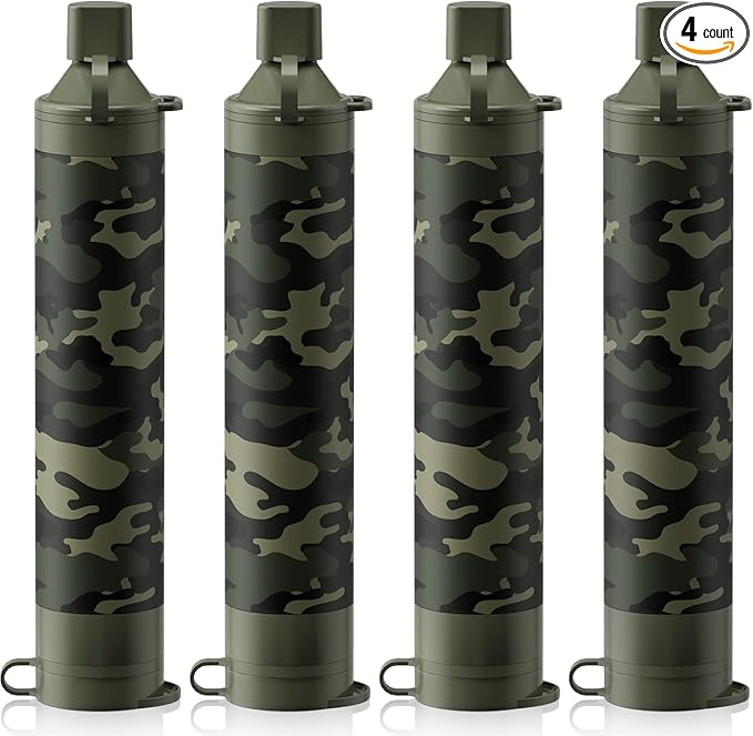 Membrane Solutions Straw Water Filter S1, NSF/ANSI 42&372&401 certificated, Survival Filtration Portable Gear, Emergency Preparedness, Supply for Drinking Hiking Camping Team Family Outing