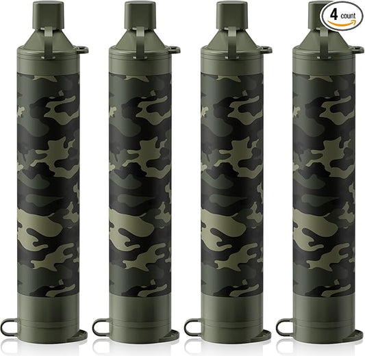 Membrane Solutions Straw Water Filter S1, NSF/ANSI 42&372&401 certificated, Survival Filtration Portable Gear, Emergency Preparedness, Supply for Drinking Hiking Camping Team Family Outing