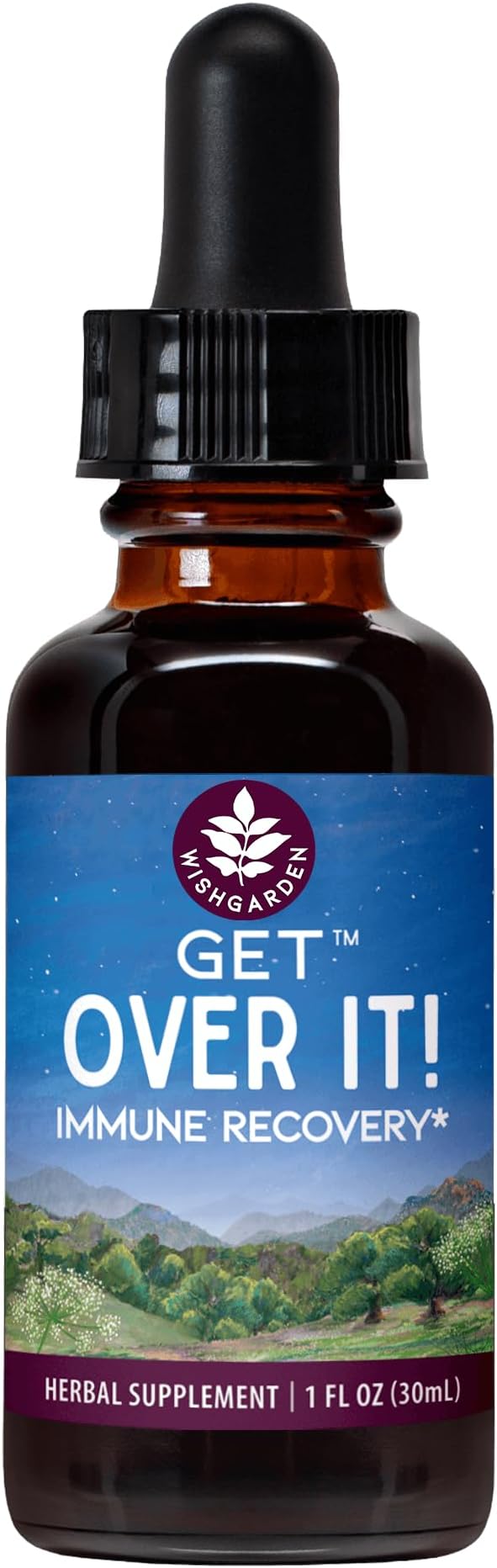 WishGarden Herbs Get Over It! - Herbal Immunity Recovery Supplement & Immune Booster Tincture, Provides Immunity Boost to Help Eliminate Stubborn Conditions, Immune Support, Lung Support, Biotic, 1oz