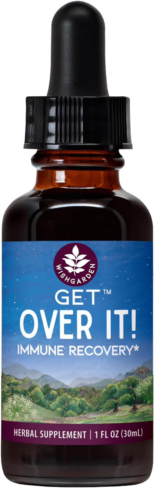 WishGarden Herbs Get Over It! - Herbal Immunity Recovery Supplement & Immune Booster Tincture, Provides Immunity Boost to Help Eliminate Stubborn Conditions, Immune Support, Lung Support, Biotic, 1oz