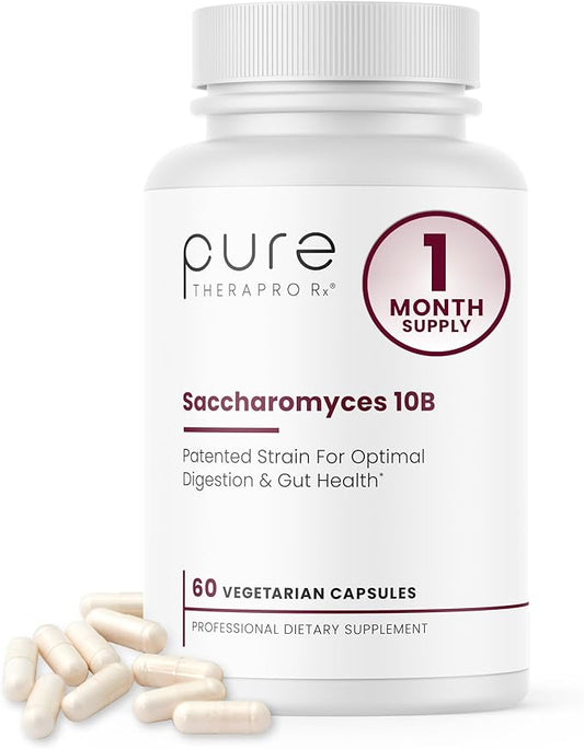 Saccharomyces 10B - Saccharomyces Boulardii, 10 Billion CFU Per Serving, Patented Strain: Lynside CNCM I-3799, Probiotic Capsules, Probiotics for Men and Women - 60 Count
