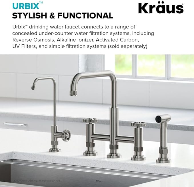 KRAUS Urbix 100% Lead-Free Kitchen Water Filter Faucet in Spot Free Stainless Steel, FF-101SFS