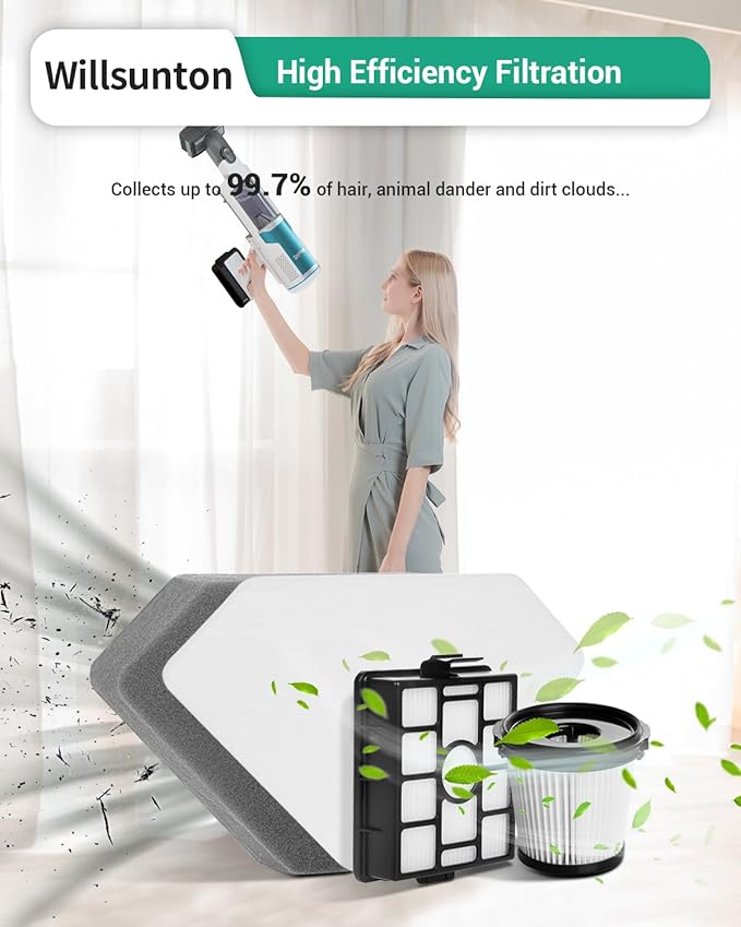 BU3523 BU3521 BU3120 HEPA Filter Replacement for Shark BU3523 Clean Lightweight Cordless Stick Cleaner, for Shark BU3521 Clean and Empty Cordless Stick Vacuum, Auto Empty System