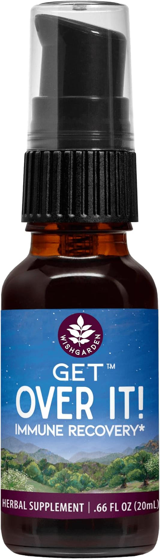 WishGarden Herbs Get Over It! - Herbal Immunity Recovery Supplement & Immune Booster Tincture, Provides Immunity Boost to Help Eliminate Stubborn Conditions, Immune Support, Lung Support, .66oz