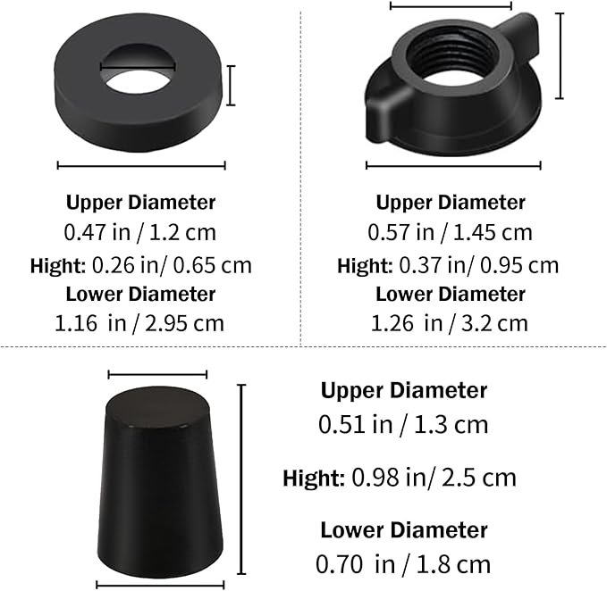 Replacement Kit for Berkey® Water Filter System Elements - 4 wing nut, 4 Washers & 4 water filter hole plugs Compatible with Berkey® Gravity Water Filter System and Black Activated Carbon Filters