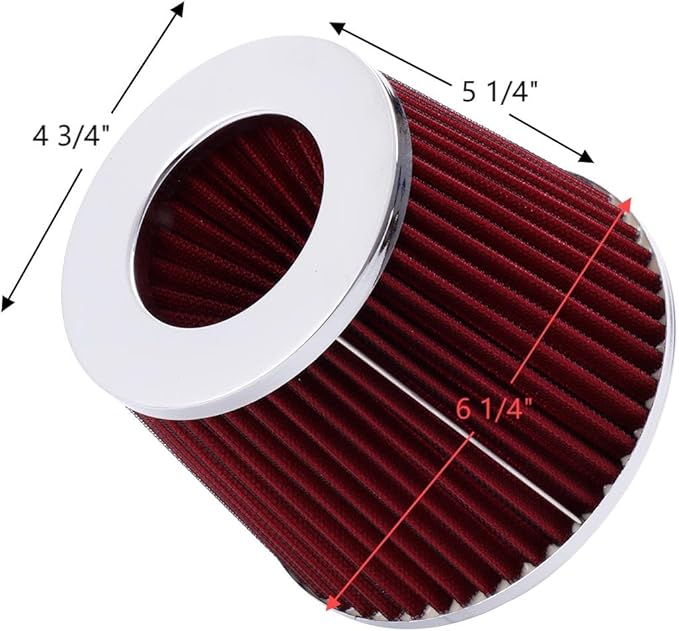 3.5" Universal Clamp-on Air Intake Filter - Washable, High-flow，Lower intake air temperature, Inlet Cold Air Cone Replacement