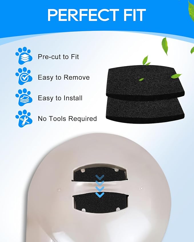 2X Thicker Filter Compatible with Petmate Booda Dome Cat Litter Box Filter, Cat Litter Box Filters Replacement for Clean Step Dome Litter Boxes for Cats, 4 Pack