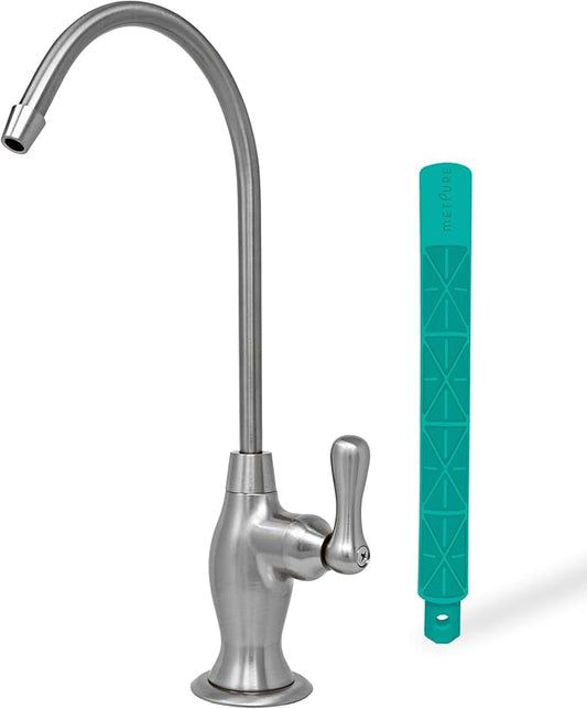 Non-airgap RO Faucet Reverse Osmosis Drinking Water Filtration System Water Dispenser Spout (Brushed Nickel). Vase Style with Faucet Wrench. NSF Certified.