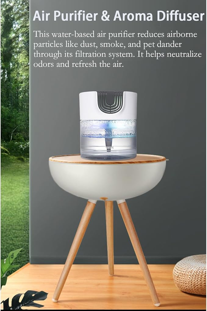 Air Purifier for Home, Office，Water Based Air Purifier ，Air Washer Humidifier ，Freshener for Smoke and Pet Odors，Essential Oil Aroma Diffuser with LED Night Light