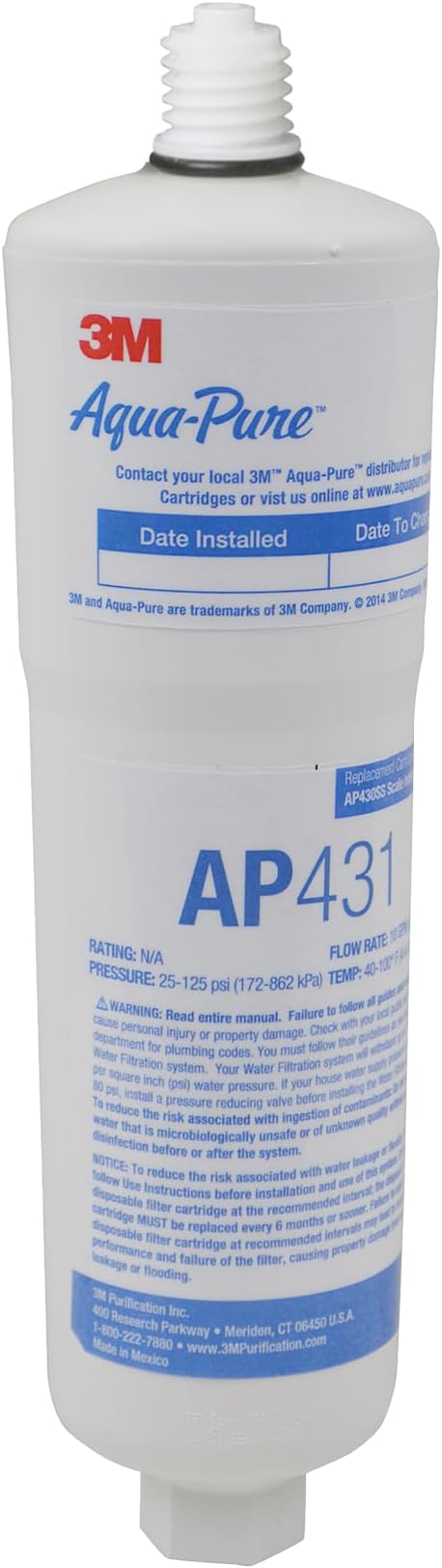 3M Aqua-Pure AP431 Whole House Scale Inhibition Inline Replacement Water Cartridge For System AP430SS, Genuine 3M Replacement Cartridge