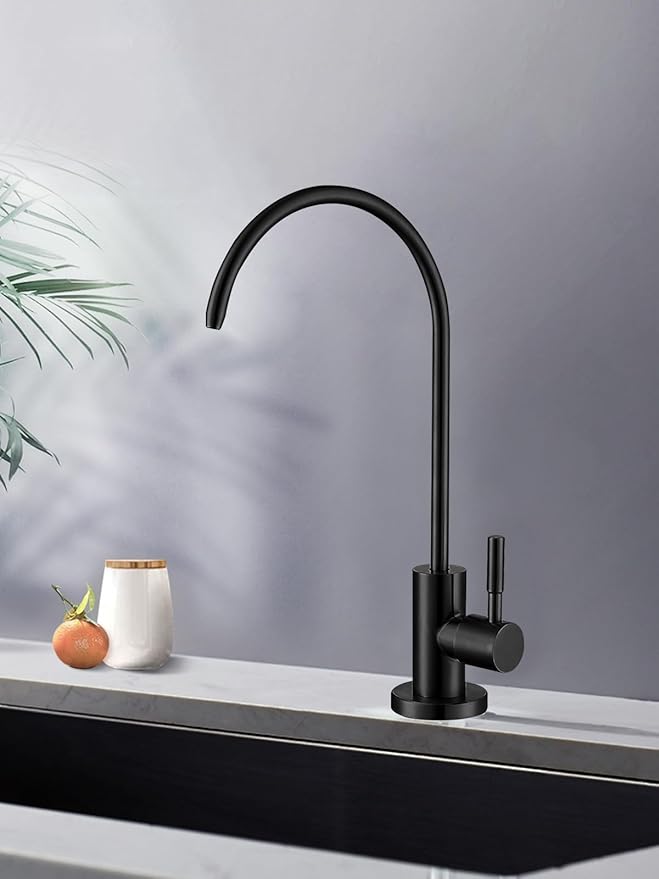 Drinking Water Faucet Matte Black,Lead-Free Water Filter Faucet,Easy to Install Reverse Osmosis Faucet for Kitchen Bar Sink