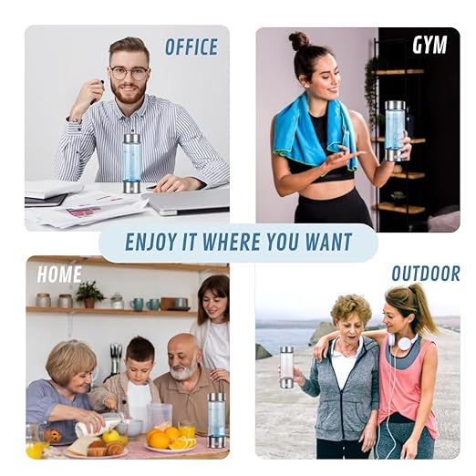 1800ppb Hydrogen Water Bottle - Portable Hydrogen Water Bottle Generator with SPE PEM Technology -Rechargeable Hydrogen Water Ionizer Machine - Alkaline Pitcher - Hydrogen Rich Water with Gift Box