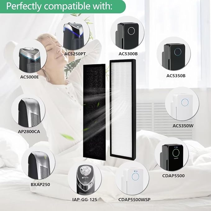 Universal Air Cleaner Carbon FLT5000 HEPA Replacement Filter C Compatible with G-guardian Air Purifier AC5000 AC5000E AC5250PT AC5350B AC5350BCA AC5350W AC5300B and More