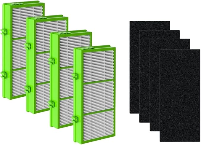 Nispira AER1 HAPF300AHD Allergan Remover Filters for Holmes Air Purifier HAPF300AH-U4R HAPF30AT HAP242-NUC, 4 HEPA 4 Carbon Booster Set