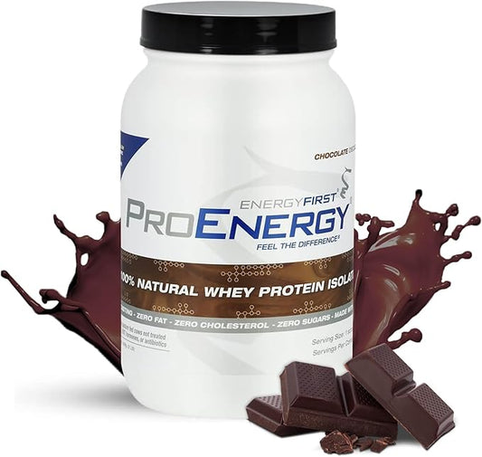 EnergyFirst Grass-Fed Chocolate Whey Protein Isolate (2lb), High-Protein Shake, Gluten-Free, Non-GMO Ideal for Meal Replacement & Workout Recovery, 35 Servings