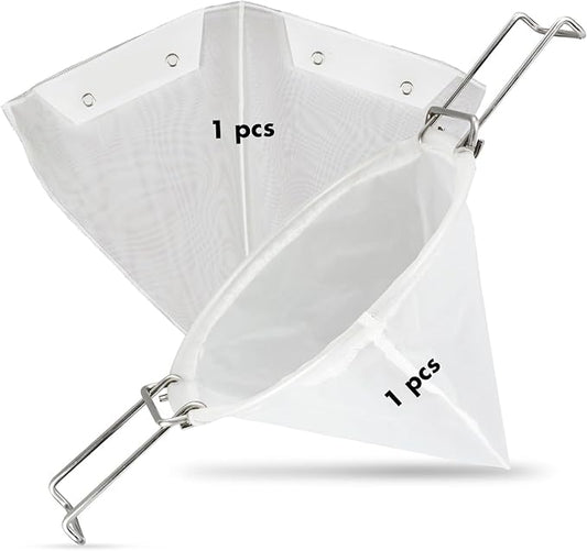 1PCS 10” Reusable Cone Filter Bag for Frying Oil - with Fryer Oil Filter Bag, Cooking Oil Filter Holder, Maple Syrup Cone Filter Stand - Durable Construction - Easy to Clean