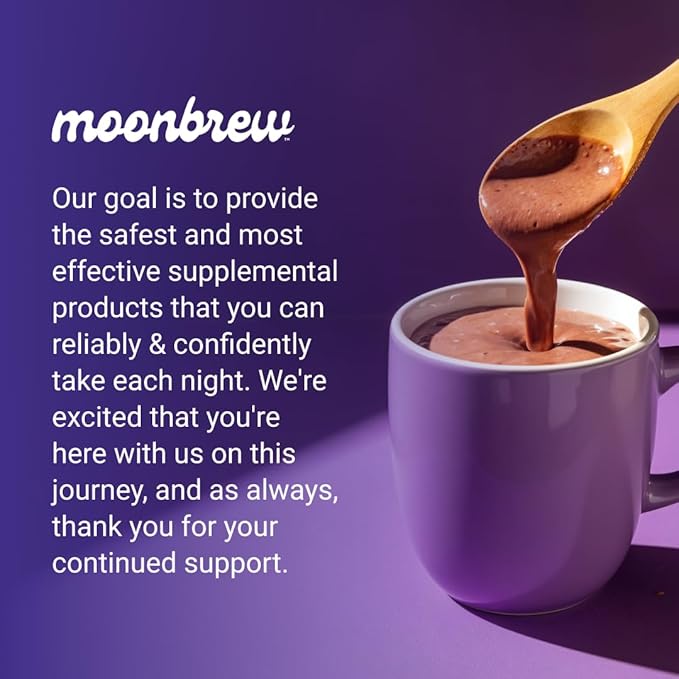 MoonBrew Nighttime Magnesium Hot Cocoa, Natural Sleep Aid Drink Mix for Adults, 3-Pack - Calming Melatonin-Free Sleep Support - Sleepy Hot Chocolate Powder with L-Theanine, Chamomile & Zinc Glycinate