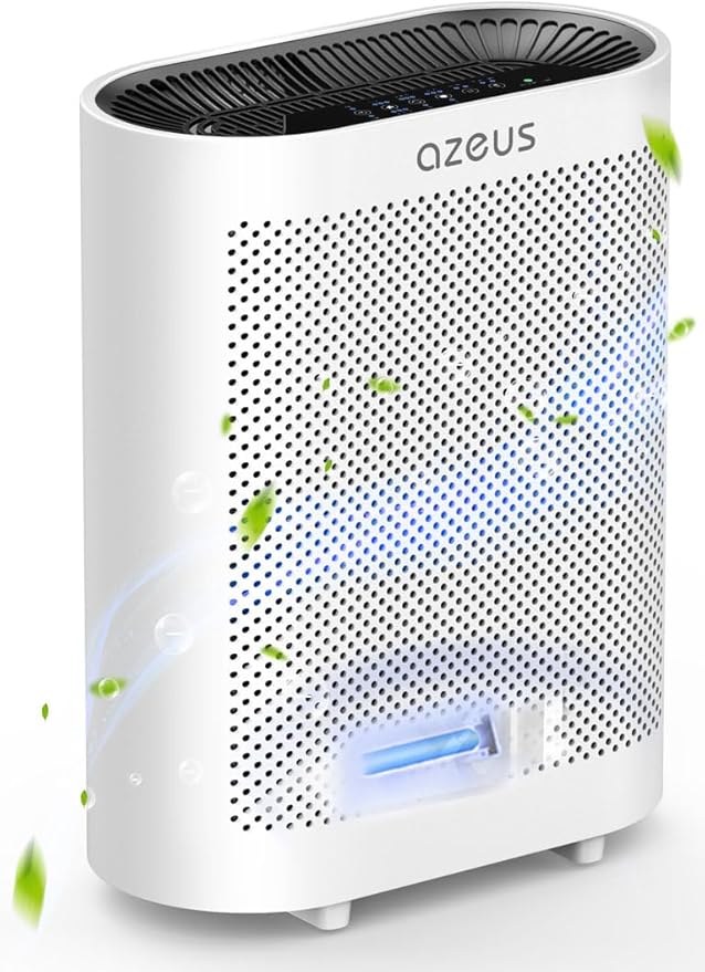 AZEUS True HEPA Air Purifier for Home, Up to 2160 sq ft Large Room, UV light | Ionic Generator | Office or Commercial Filter 99.97% Pollen Smoke Dust Pet Dander Auto Mode Sensor