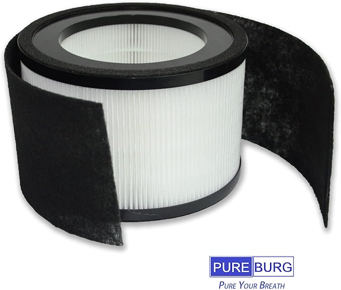 PUREBURG HS-1946 Replacement Filter Set Compatible with Crane EE-5068 & Jetery jt-8115m Air Purifiers,2-Pack H13 HEPPA + 4 x Activated Carbon Pre-Filters Air Clean
