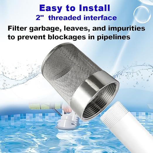 2inch SUS304 Stainless Steel Filter Head with Internal Thread Diameter of 58mm Connected to DN50 2" Water Pipe Filter Used to Remove Debris and Reduce Solid Entry