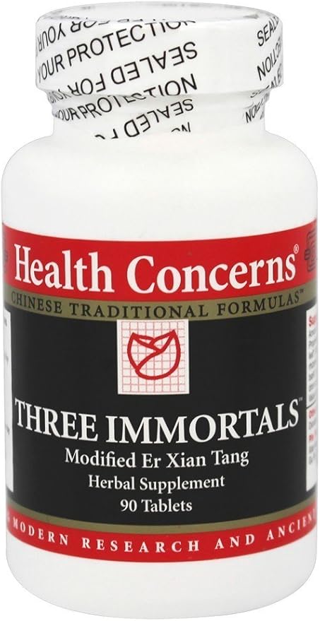 Health Concerns Three Immortals - Menopause Support Supplement - Powerful Relief for Hot Flashes, Hormone Imbalance & Night Sweats - Dong Quai, Epimedium, Morinda, Rehmannia & Lycium - 90 Tablets