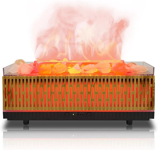 Essential Oil Diffuser for Home 200ML, Himalayan Salt Lamp Diffuser Aromatherapy Diffuser with Ultrasonic Humidifier 7 LED Colors 2 Timing Modes Auto Off Diffuser for Spa,Yoga,Office