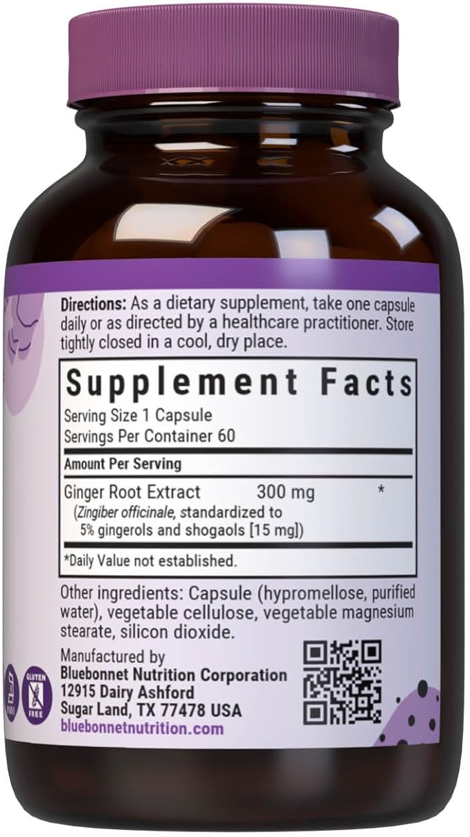BlueBonnet Ginger Root Extract Supplement, 60 Count
